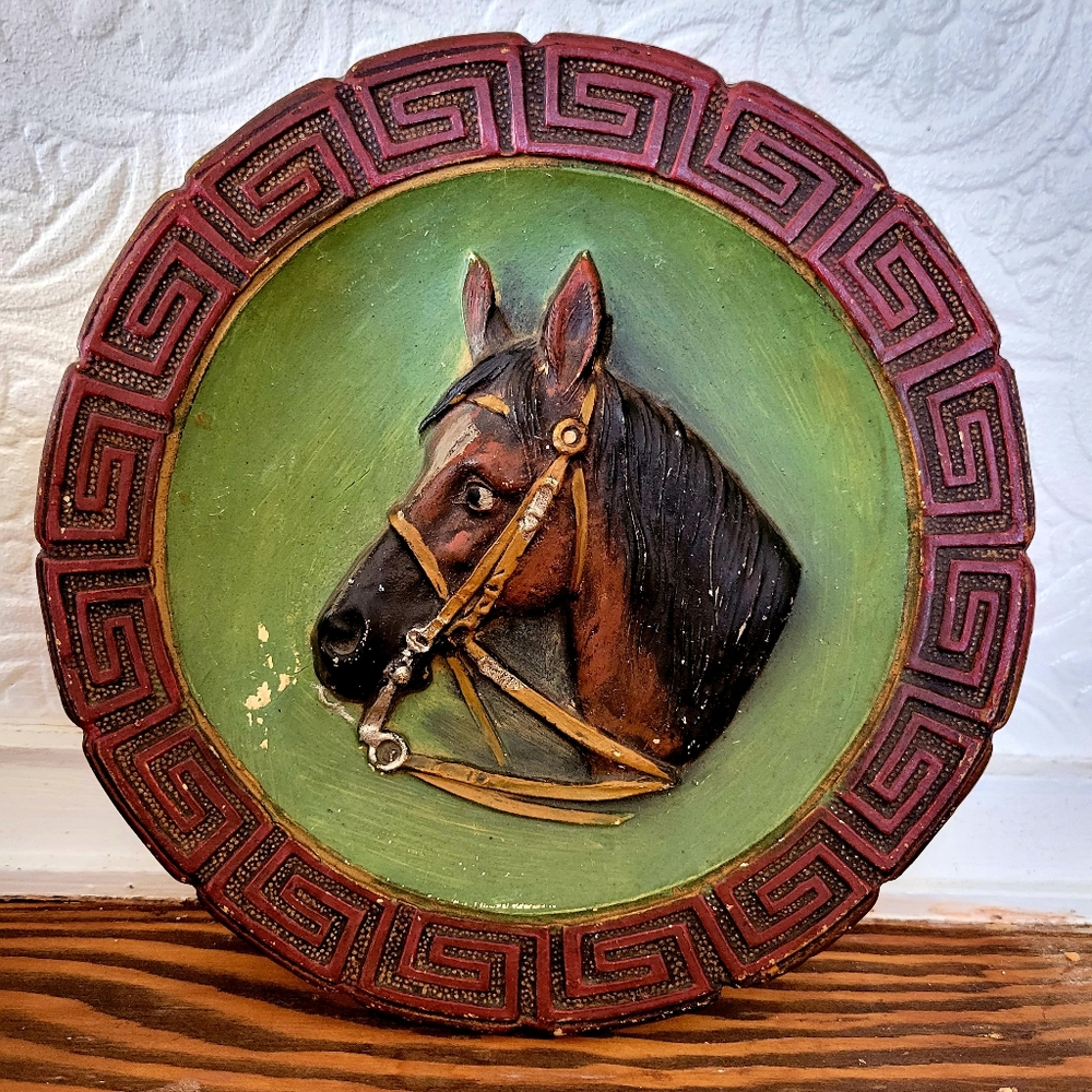Vintage Chalk-ware 3D Plate